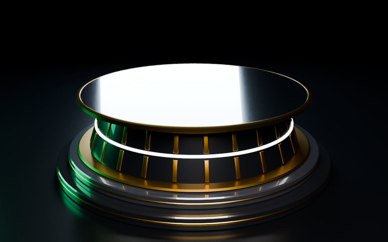 Programmatic Fluted Marble Exhibition Plinth rendered from Blender Python Script